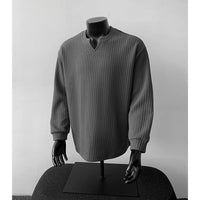 Jonas | Herren Grobstrick Pullover mit V-Kragen - Grau