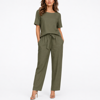 Josefina | Damen Zweiteiler Set mit Kurzarm Top - Grün