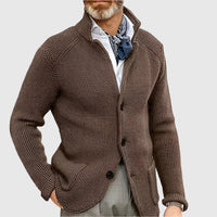 Jovel | Herren strukturierte Strickjacke im Blazer-Stil - Braun
