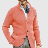 Jovel | Herren strukturierte Strickjacke im Blazer-Stil - Lachs