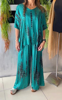 Marie | Damen Lässiges Casual Set – Entspanntes Lässiges Matching Set - Turquoise