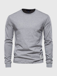 Eric | Herren Casual Slim Fit Langarm T-Shirt - Hellgrau