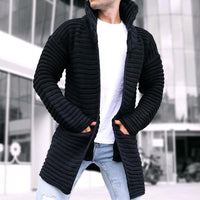 Mason | Herren Cardigan mit Stehkragen und Taschen - Schwarz