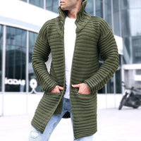 Mason | Herren Cardigan mit Stehkragen und Taschen - Grün