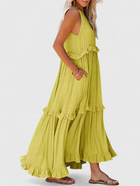 Julia | Damen Elegantes Drapiertes Maxikleid - Gelb