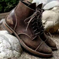 Julian | Herren Robuste Leder Schnürstiefel - Khaki