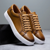 Simon | Hochwertige Herren Leder Sneakers Look - Hellbraun
