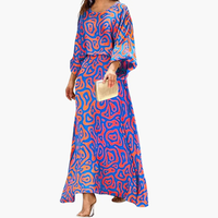 Kalinda | Fließendes Alloverdruck Maxikleid - Lila
