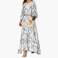 Kalinda | Fließendes Alloverdruck Maxikleid - Weiß