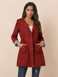 Karin | Damen Wasserabweisende Windbreaker Regenjacke - Rot