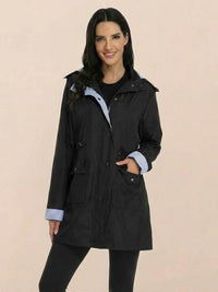 Karin | Damen Wasserabweisende Windbreaker Regenjacke - Schwarz