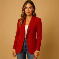 Karina | Damen Einreiher Blazer - Rot