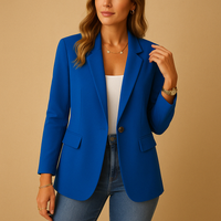Karina | Damen Einreiher Blazer - Blau