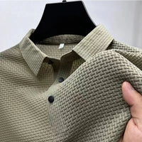 Kasper | Herren Strukturiertes Poloshirt Kurzarm - Khaki