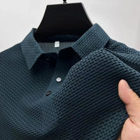 Kasper | Herren Strukturiertes Poloshirt Kurzarm - Blau