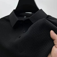 Kasper | Herren Strukturiertes Poloshirt Kurzarm - Schwarz