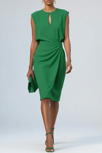 Katharina | Midikleid mit Schlüsselloch-Ausschnitt - Grün