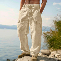 Kilian | Herren Cargo Hose mit Kordelzug und Seitentaschen - Khaki