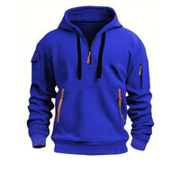 Kilian | Herren Kapuzenpullover mit Reißverschlusstaschen - Blau