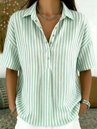 Kirra | Sportliche Polokragen Bluse - Hellgrün