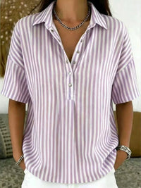 Kirra | Sportliche Polokragen Bluse - Lila