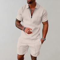 Konstantin | Herren Polo Shorts Set - Beige