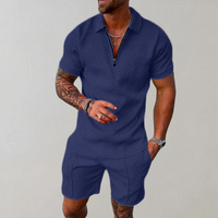 Konstantin | Herren Polo Shorts Set - Marineblau