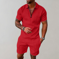 Konstantin | Herren Polo Shorts Set - Rot
