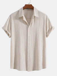 Kurzarm-Button-Down-Hemd für Herren - Beige
