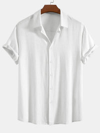 Kurzarm-Button-Down-Hemd für Herren - Weiß