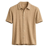 Kurzarm-Hemd mit Knopfleiste für Herren - Beige
