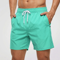 Kurze Herren-Badeshorts mit Kontrastbund - Grass Green