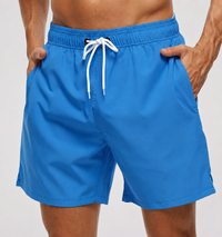 Kurze Herren-Badeshorts mit Kontrastbund - Sky Blue