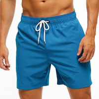 Kurze Herren-Badeshorts mit Kontrastbund - Tiefblau