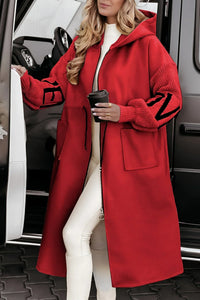 LILY – Elegante Nordic Knit Kapuzenjacke für Damen - Rot