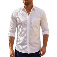Langarm-Button-Down-Hemd für Herren - Klares Weiß