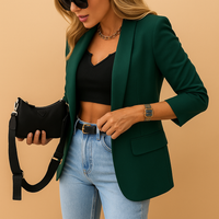 Marie | Eleganter Damen Longblazer modern stilvoll - Grün