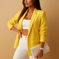 Marie | Eleganter Damen Longblazer modern stilvoll - Gelb