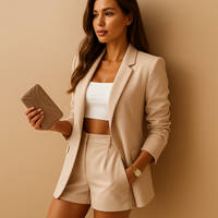 Marie | Eleganter Damen Longblazer modern stilvoll - Khaki