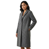 Langer Wollmischmantel für Damen - Grau
