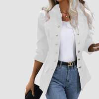 Lea | Damen Stilvoller Zweireihiger Blazer - Weiß