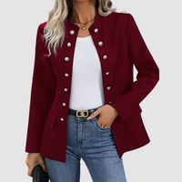 Lea | Damen Stilvoller Zweireihiger Blazer - Rot