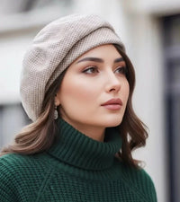 Lina | Elegante Damen Mütze im Pariser Stil - Khaki