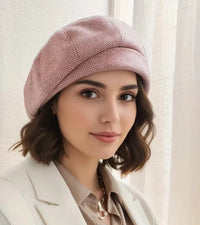Lina | Elegante Damen Mütze im Pariser Stil - Rosa