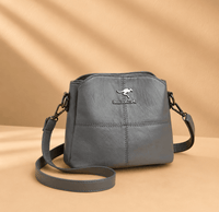 Marieke | Damen Geräumige Elegante Ledertasche - Grau