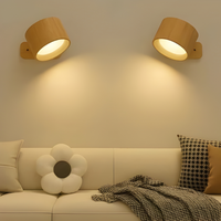 LED Wandlampe Wandlicht Schwenkbar Dimmbar Modern - Holz