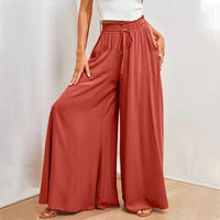 Lenara | Damen Weites Bein Zweiteiler Set - Rot