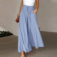 Lenara | Damen Weites Bein Zweiteiler Set - Blau