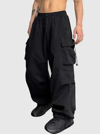 Lennox | Herren Cargohose Weites Bein Relaxed Fit - Schwarz