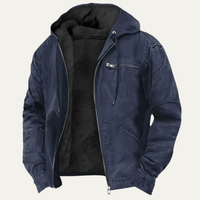 Leon | Herren Gefütterte Warme Kapuzenjacke - Blau